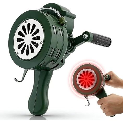 Sirène à manivelle, boîtier en aluminium, alarme portable à manivelle 110 dB, sirène de secours auto-protection pour les usines, les écoles et les lieux publics (1/5)