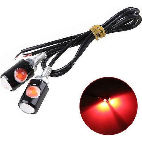 Lot de 2 feux de signalisation LED pour moto, ultra-lumineux, pour plaque d'immatriculation, mini clignotants, feu arrière, feu stop et feu antibrouillard. (1/5)