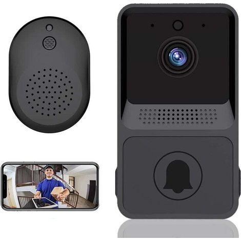 1pcsSonnette vidéo à distance sans fil, intelligente, interphone domestique, vision nocturne HD, chargement Wifi, sonnette intelligente, conversation bidirectionnelle, contrôle d'application,de DEBUNS (1/5)