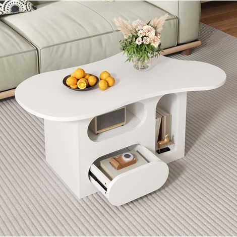 Tavolo soggiorno 97 cm con cassetti e ripiani OKMYHOME (1/5)