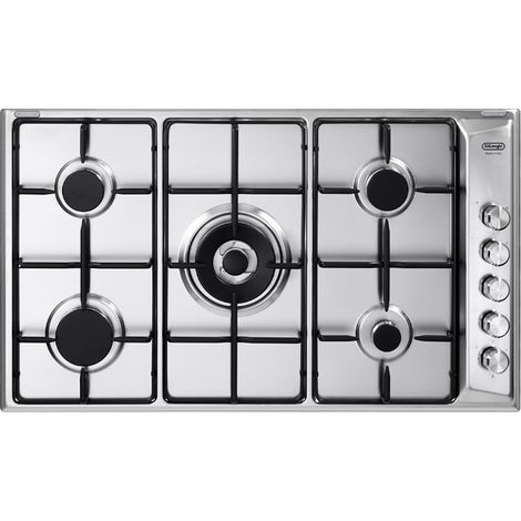 De Longhi Piano Cottura a Gas 5 Fuochi Bruciatore Tripla Corona 90 cm Acciaio Inox DLI 59 DD (1/3)