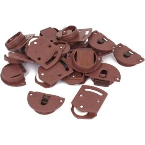 10 Paires de Roulettes pour Porte Coulissante d'Armoire - Roue Guide de 35 mm en Plastique Marron/Blanc (1/4)