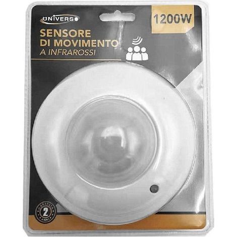 TrAdE Shop Traesio - Sensore Di Movimento A Infrarossi Crepuscolare Per Lampadine 1200w Ip20 Yca1002b - (1/5)
