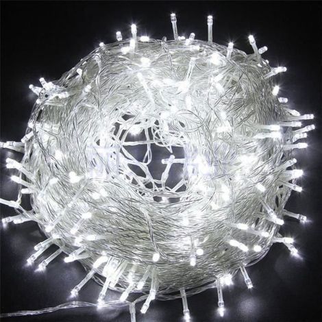 Guirlande lumineuse 100 LED 10m Guirlande de décoration de Noël 8 modes d'éclairage - lumière blanche