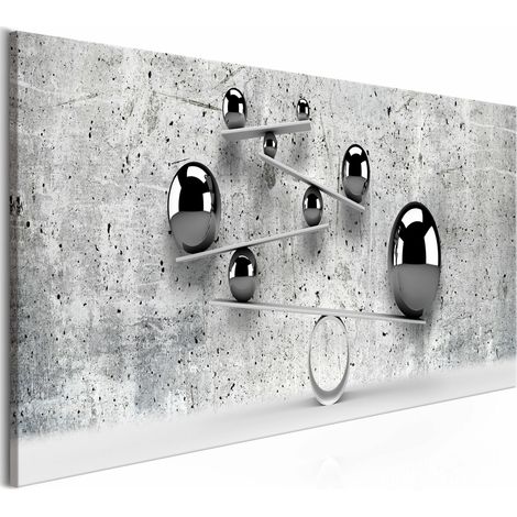 Tableau boules et béton étroit - 150 x 50 cm