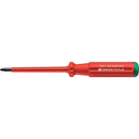 PB Swiss Tools Tournevis pour Pozidriv, Classic 100% isolé, Taille empreinte cruciforme: 2