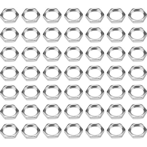 M10 Sechskantmuttern x 1 – 50er-Packung – Verzinkter Sockel – Flachschaftmuttern für Lampen – Befestigungselemente für Beleuchtung, Heimwerkerbedarf und Zubehör