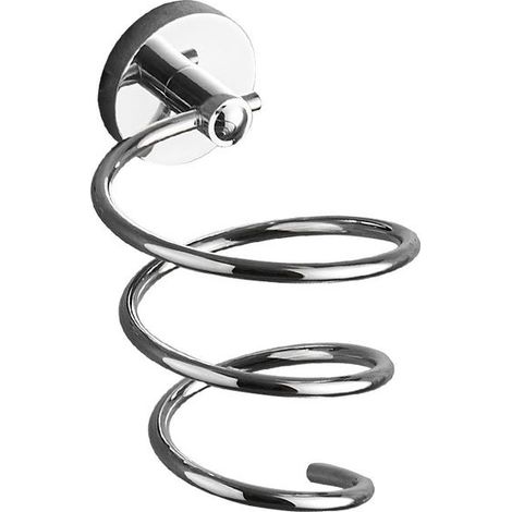 (Edelstahlfarbe) Haartrocknerhalter zur Wandmontage, Haartrocknerhalter aus Edelstahl, verchromter Badezimmer-Kabelhalter (1/5)