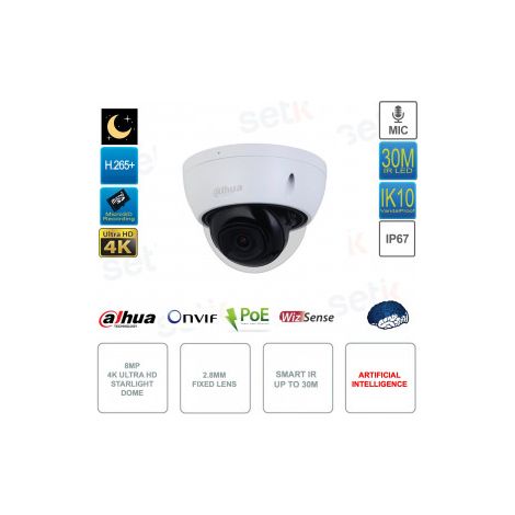 Dahua IPC-HDBW2841E-S Caméra blanche 4K Ultra HD
