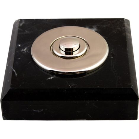 Sonnette Leipzig filaire marbre noir collerette chrome (1/2)