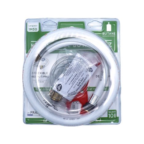 Kit Flexible Souple G½ 10 Ans 1,50 M + Detendeur Butane + Clé Multifonction - Le Pratique