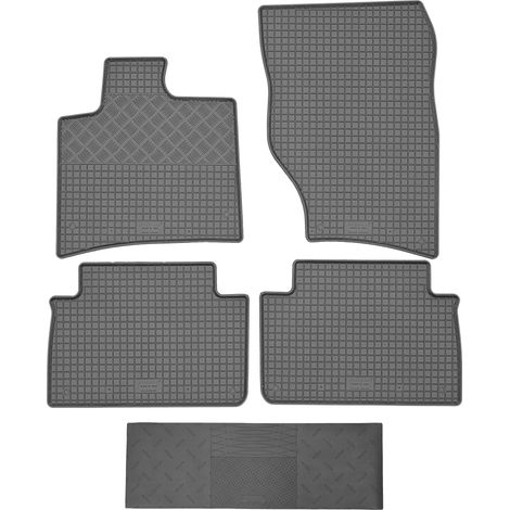RIGUM 900194 Fußmatten + 900101 Abdeckung - Audi Q7 I SUV von 2006-2014, Leichtmetall AV2, vorne und hinten - EINBAU