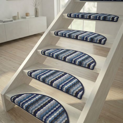 Tappetino per scale Multi Stripes blu - 20x56 cm (1/4)