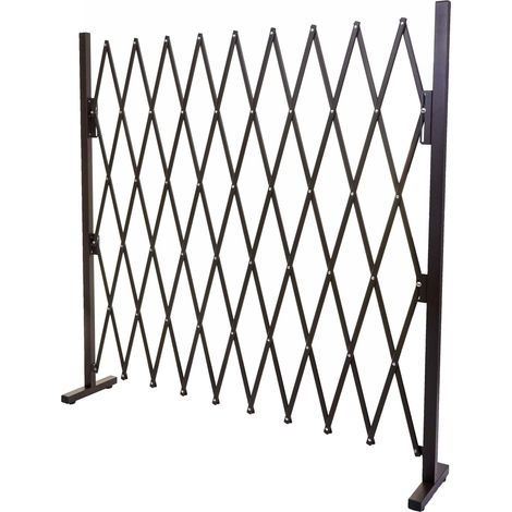 Grillage HWC-B34, grille protectrice télescopique, aluminium marron - hauteur 153cm, largeur 32-265cm (1/5)