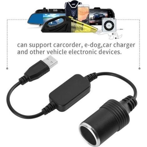 Convertisseur de prise d\'allume-cigare - DUO - USB vers 12V - Noir - Universel - Pratique (1/4)