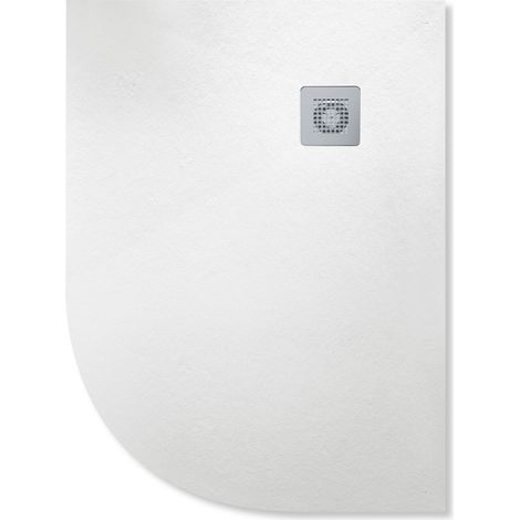 Mineralguss-Duschwanne in Schieferoptik CURVATIA in 5 Farben 80x120cm Ablauf linksbündig