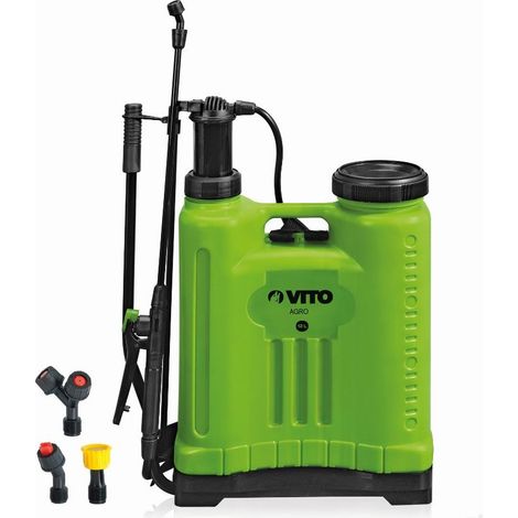 Vito – Pulvérisateur manuel 12L – Pression max 2.95 bar – Tuyau 1.2 m et lance 60 cm – 3 buses interchangeables pour pulvérisation précise (1/6)
