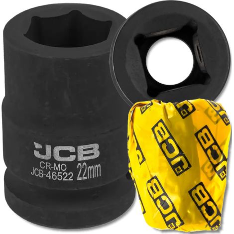 Douille à impact JCB 3/4" 22 mm, clé à douille 6 pans en acier Cr-Mo (1/5)