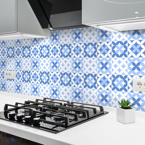 Sticker Mural Carrelage adhésif Cuisine Salle de Bain - 24 STICKERS CARRELAGES AZULEJOS ALVINA - 24stickers10x10cm (1/5)