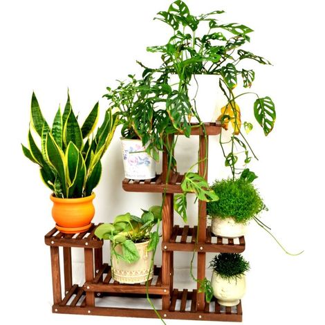 Blumenständer aus Holz KW1B braun 73 cm. (1/5)