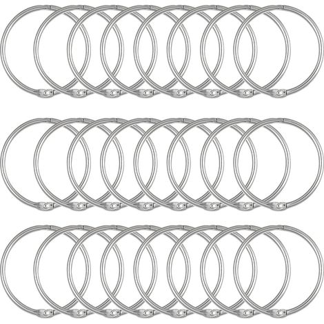 Rideaux occultants pour chambre à coucher, crochets Command, 24 anneaux de rideau de douche antirouille, crochets décoratifs ronds en métal pour tringle de douche de salle de bain, 5 cm (2 pouces), ar (1/5)