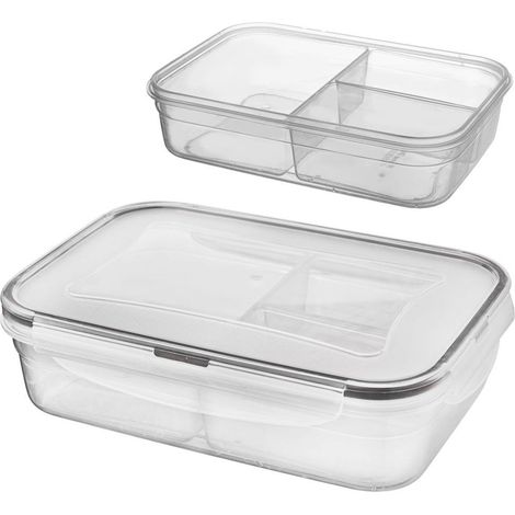 Recipiente para alimentos con tapa y cierre hermético, dividido, 1 l