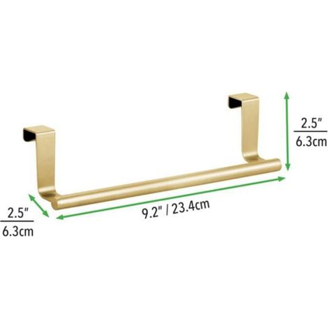 Porte-serviettes simple en acier inoxydable, sans perçage, pour la cuisine, à fixer derrière une porte de placard, doré (1/5)