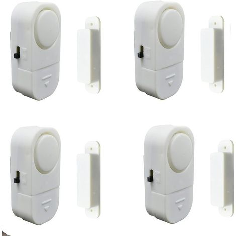 4 Packs Alarmes de Porte et de Fenêtre pour Sécurité des Enfants,Sécurité de Maison,Sécurité du Bureau,Capteurs Alarme Antivol Magnétiques,Alarmes de Porte et de Fenêtre,Piles Gratuites (1/5)