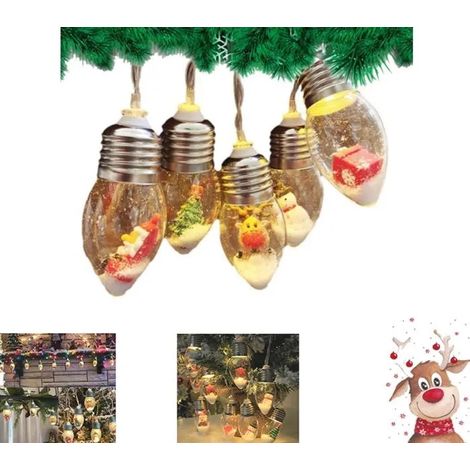 Guirlande Lumineuse de Noël Vintage,Guirlande Lumineuse à Ampoules LED,Guirlande Lumineuse pour fenêtre de Noël,Guirlande Lumineuse (1/5)