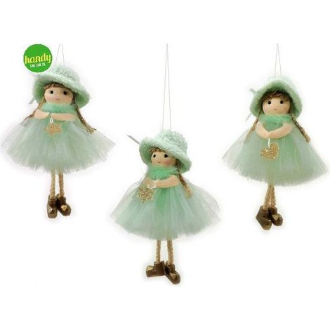 Appendino bimba con gonna Handy verde h17 cm
