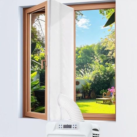 300CM Joint de Fenêtre pour Climatiseur Mobile, Kit de Calfeutrage Climatiseur Mobile pour Fenetre, Fonctionne avec Toutes Unités de Climatisation Portable et Sèche-Linge, Installation Facile (300CM) (1/4)