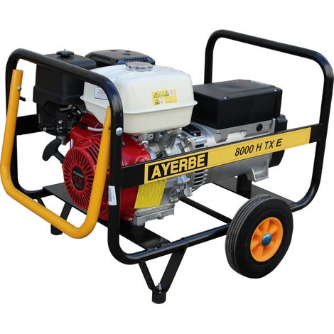 AYERBE - 5420180 - Groupe électrogène 8000 H TXE - Triphasé avec démarrage électrique Moteur HONDA GX-390