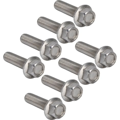 20 vis et boulons M10x1,5, boulons à tête hexagonale à bride en acier inoxydable A2-70 avec rondelles DIN6921 M10x40