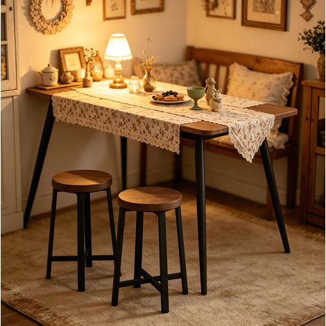 Sedie da cucina vintage industriale in legno e metallo OKMYHOME (1/5)