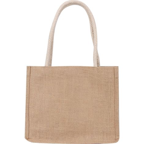 Sac Shopping en Jute Rétro Grande Capacité Portable et Tendance (Taille L) (1/5)