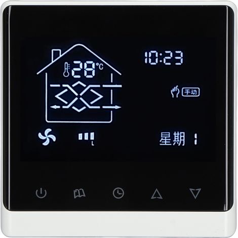 Thermostat intelligent à écran LCD avec affichage de l'humidité pour système de climatisation résidentiel 180-260 V (1/5)