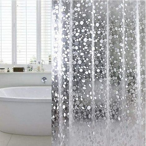Duschvorhang, schimmelresistent, wasserdicht für Badewanne, 100 % EVA, Duschvorhangringe – 180 x 180 cm – Rapanda (1/5)