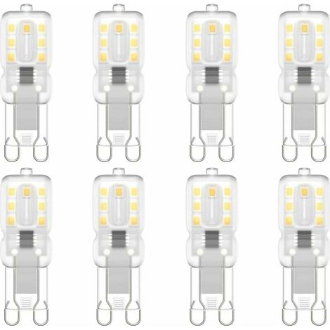 Ampoule LED G9, G9 LED 220V Blanc Naturel 3000K 3W Equivalent à Halogène 30W Halogène Lumière 8-Pack (1/5)