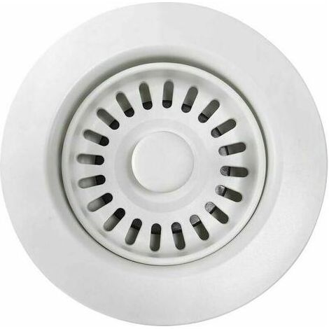 Bonde d'Évier de Cuisine en Polymère Blanc avec Filtre à Panier Amovible, Pour Ouvertures de Vidange de 4.5 cm. (1/5)
