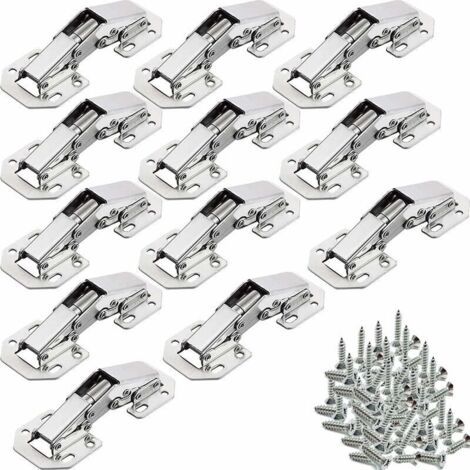 12Pcs Charnires Porte Placard, Charniere Porte Cuisine, 90Charniere Meuble,Charnire Invisible, Faites Correspondre la vis , Convient aux portes D'armoires,Portes d'armoires de Bureau