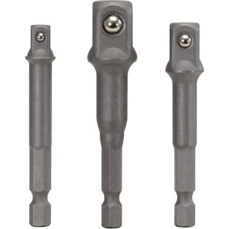 Adaptateur Porte-douilles - Hexagonal 6 Pans - 1/4" 3/8" 1/2" - Jeu De 3 (1/4)