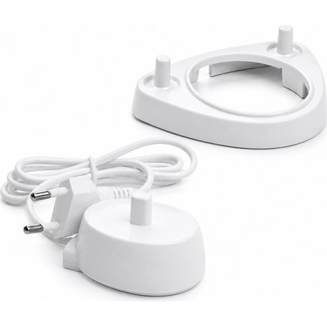 Chargeur compatible avec la brosse à dents électrique Oral-B – Avec support pour les têtes de brosse (1/5)