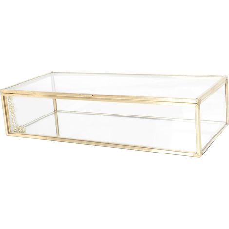 Boîte de Rangement Cosmétique Transparente en Verre 233X10X53 CM Organisateur Européen pour Bijoux Colliers et Boucles D’Oreilles Boîte Multifonctionnelle Anti-Poussière pour (1/5)