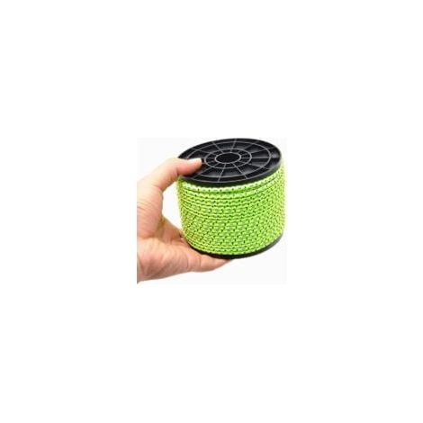 Cuerda reflectante de nailon de 50 m para tiendas de campaña, cuerda de camping para exteriores, resistente al viento, para acampada y senderismo, color verde fluorescente, 4 mm. (1/4)