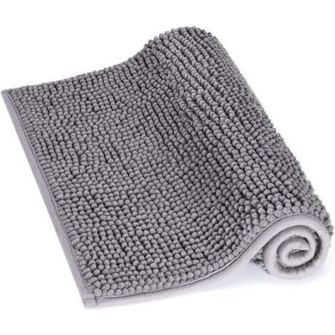 Tapis de Bain Absorbant Antidérapant 60cm x 40cm Tapis de Douche Microfibre de Chenille pour Salle de Bain (1/4)