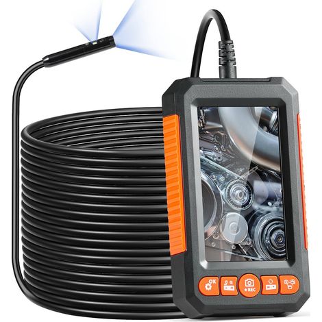 Caméra endoscope avec lumière double lentille câble de 1499,6 cm écran de 10,9 cm pour inspection facile haute performance (1/5)