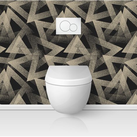 Crédence adhésive WC - Motif géométrique - 60x60 cm - Adhésif MAT (1/3)