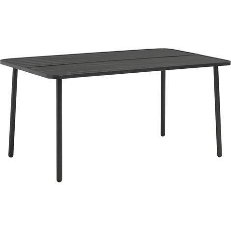 vidaXL Mesa de jardín de acero gris oscuro 150x90x72 cm (1/4)