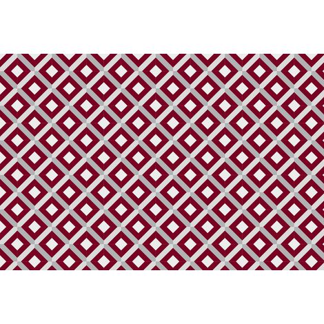 Papier peint panoramique graphique rouge pour cuisine | Tapisserie panoramique moderne bordeaux | Papier peint panoramique géométrique tendance - 267 x 400 cm (4 pièces) (1/2)