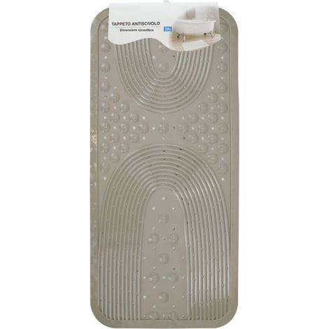 TRADE SHOP - Tappeto Antiscivolo Per Vasca Da Bagno Doccia Tortora 42x90cm Rettangolare 87554 -